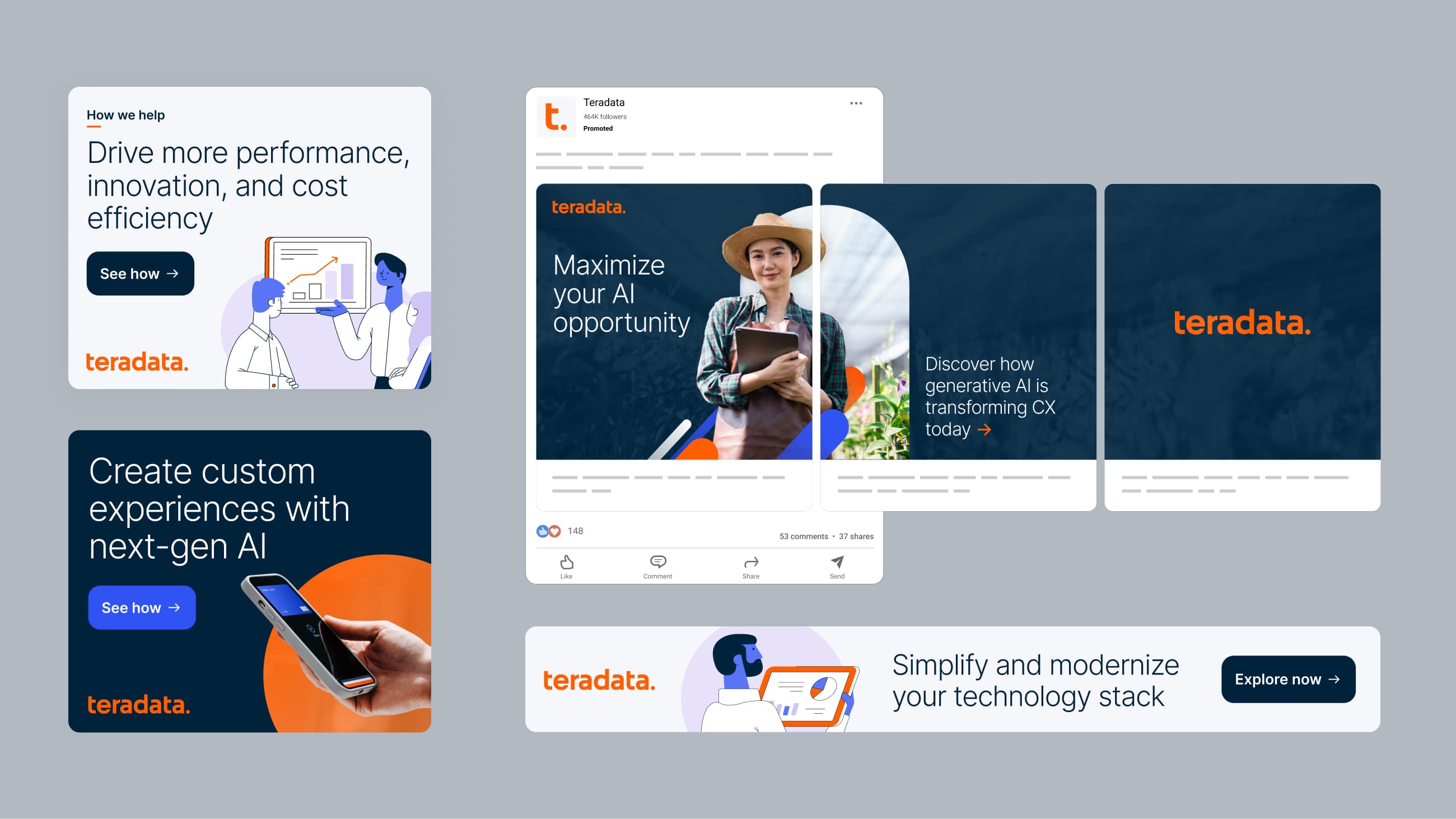 Teradata social ad examples