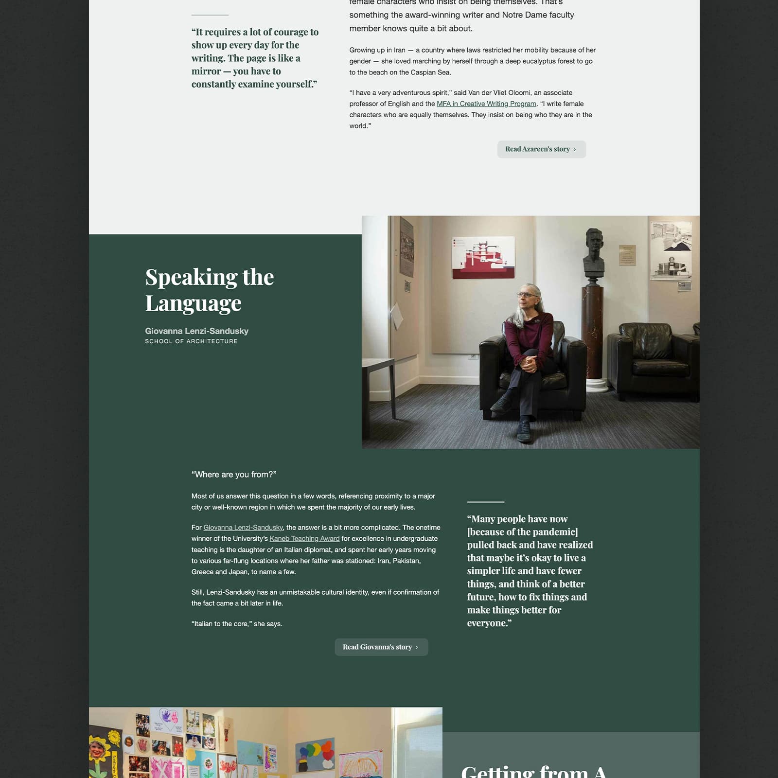 Desktop view of the Women lead landing page.